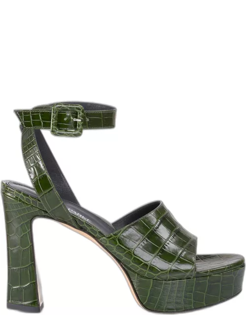 Gigi Croco Ankle-Strap Platform Sandal
