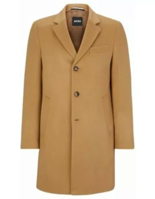 Slim-fit coat in virgin wool and cashmere- Beige Men's Formal Coat
