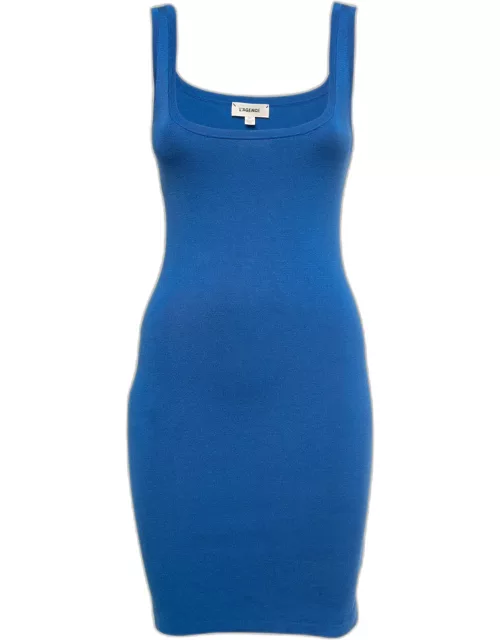 L'agence Blue Knit Sleeveless Mini Dress