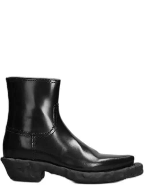 Camper Venga Low Heels Boots In Black Leather
