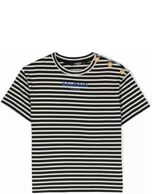 Balmain Striped T-shirt With Print