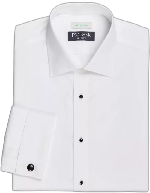 JoS. A. Bank Men's Reserve Collection Tailored Fit French Cuff Formal Dress Shirt, White