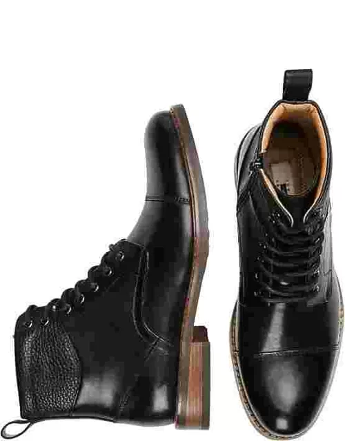Joseph Abboud Men's Cap Toe Inside Zipper Ankle Boots Black