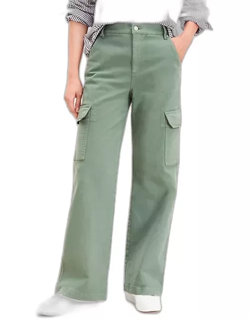 Loft High Rise Wide Leg Utility Jeans in Mountain Rosemary