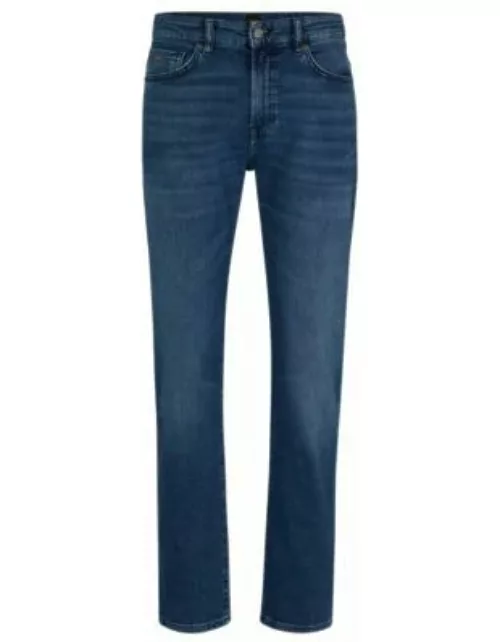 Regular-fit jeans in mid-blue comfort-stretch denim- Blue Men's Jean