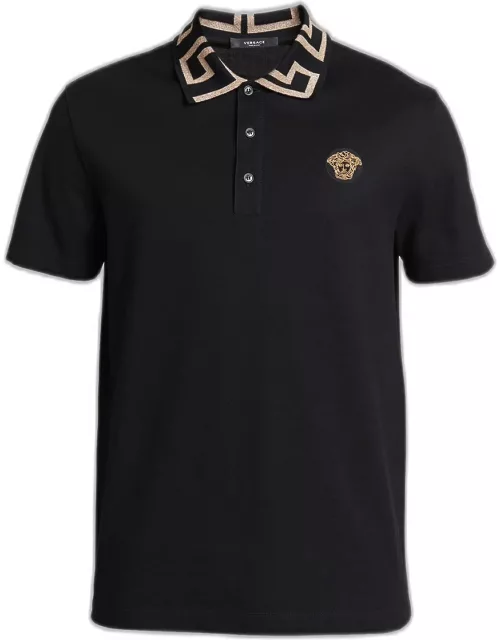 Men's Greca-Collar Polo Shirt