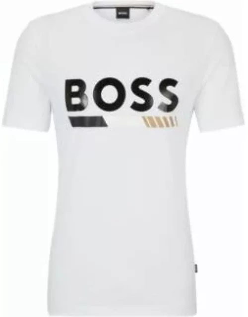 Cotton-jersey T-shirt with logo artwork- White Men's T-Shirt