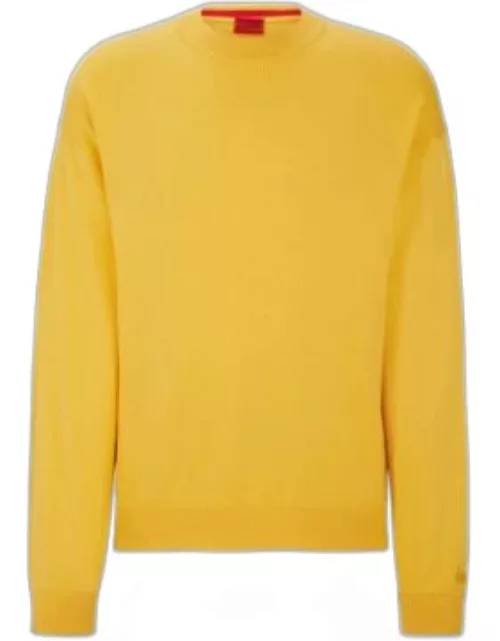 sweater with embroidered logo- Yellow Men's Sweater