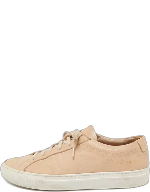 Common Projects Beige Leather Achilles Low Top Sneaker