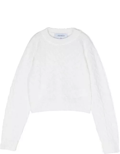 Simonetta White Virgin Wool Sweater