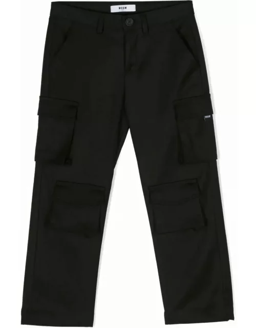 MSGM Black Cargo Trouser