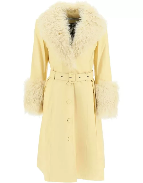 SAKS POTTS Foxy leather and shearling long coat