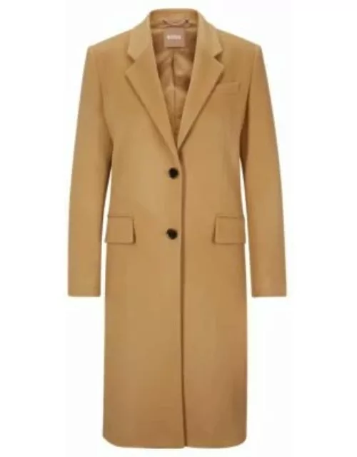 Slim-fit coat in wool and cashmere- Beige Women's Formal Coat