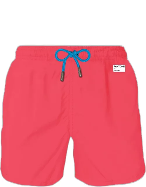 MC2 Saint Barth Man Fluo Red Swim Shorts Pantone Special Edition