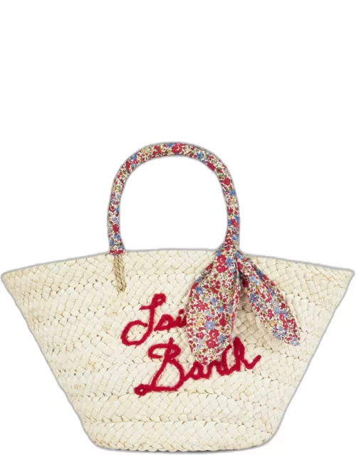 MC2 Saint Barth Woman Small Straw Bag With Embroidery
