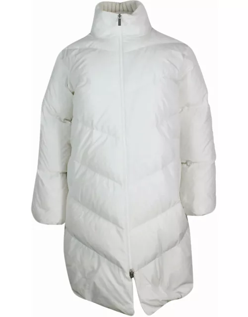 Fabiana Filippi Long Quilted Down Jacket With An Over