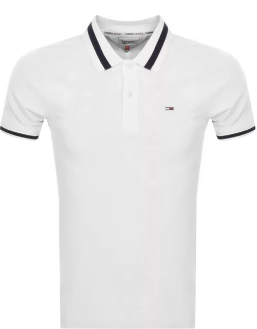 Tommy Jeans Logo Polo Shirt White