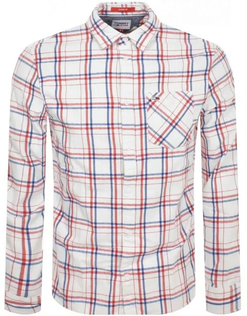 Tommy Jeans Classic Check Pocket Shirt White