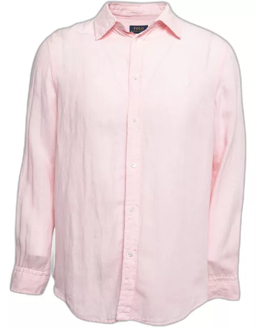 Polo Ralph Lauren Light Pink Linen Relaxed Fit Shirt