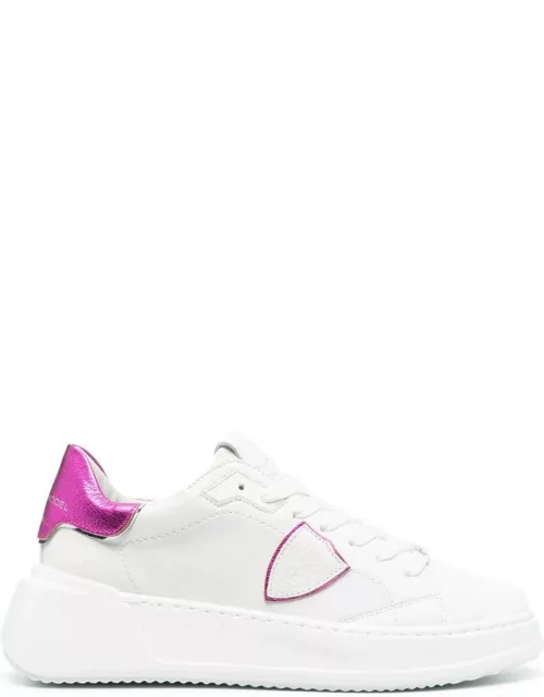 Philippe Model Temple Low Sneakers - Blanc Fucsia