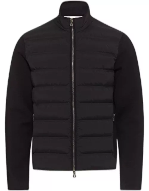 Wallace - Night Iris Down Quilted Knitted Sleeve Merino Jacket