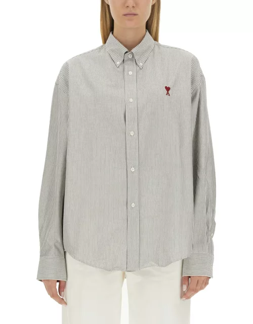 ami paris shirt with logo embroidery