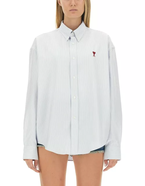 ami paris shirt with logo embroidery