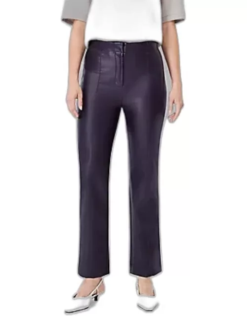 Ann Taylor The Seamed Kick Crop Pant in Faux Leather