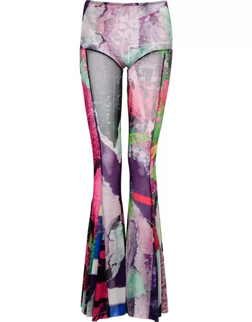 Marques' Almeida Printed Flared Mesh Trousers - Multicoloured