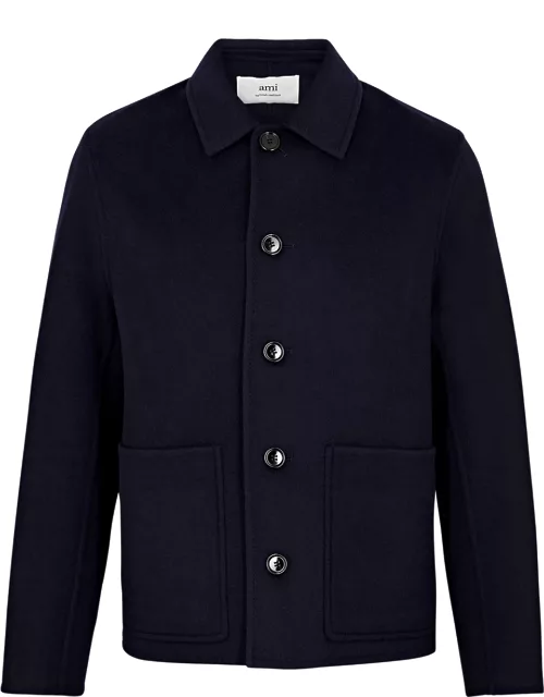Ami Paris Wool-blend Jacket - Navy