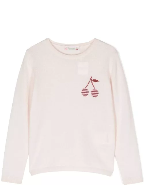 Bonpoint Pullover Rosa In Cashmere Bambina