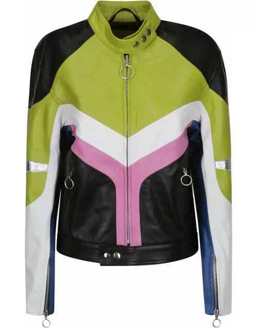 Marques'Almeida Leather Multi Color Motorcycle Jacket