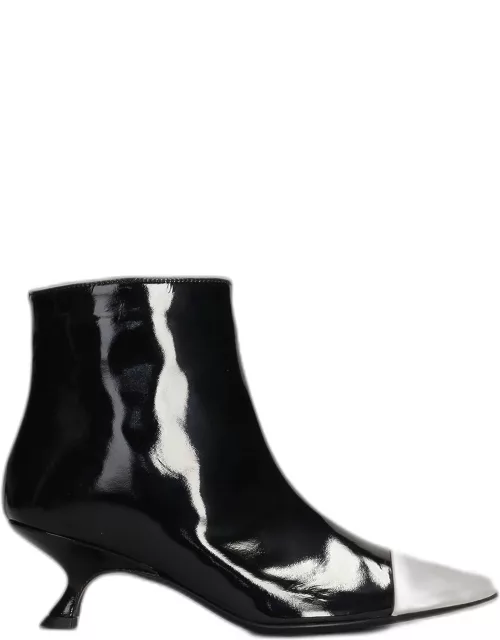 Marc Ellis High Heels Ankle Boots In Black Patent Leather