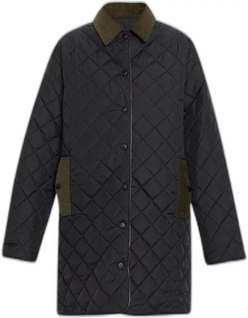 The Georgie Quilted Puffer Jacket with Ribbed Tri