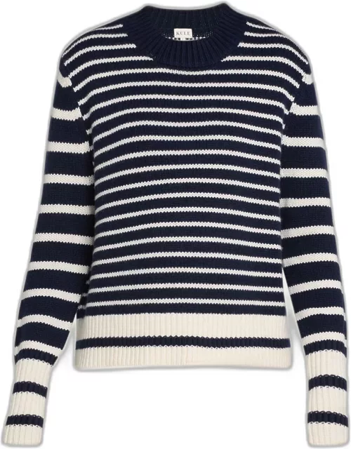 The Brandy Striped Cotton and Wool Sweater