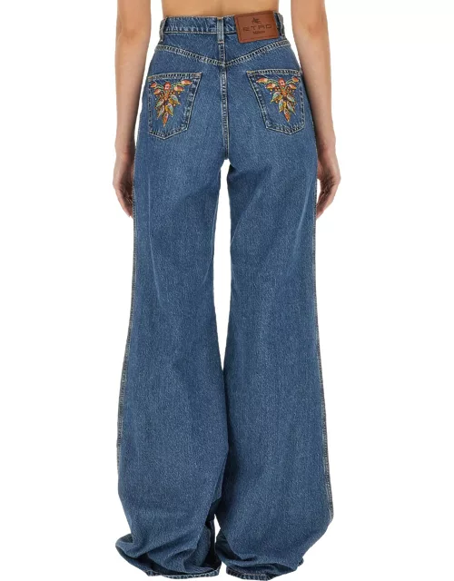 etro jeans with foliage pocket