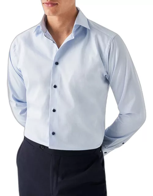 Men's Slim Fit Textured Twill Dress Shirt