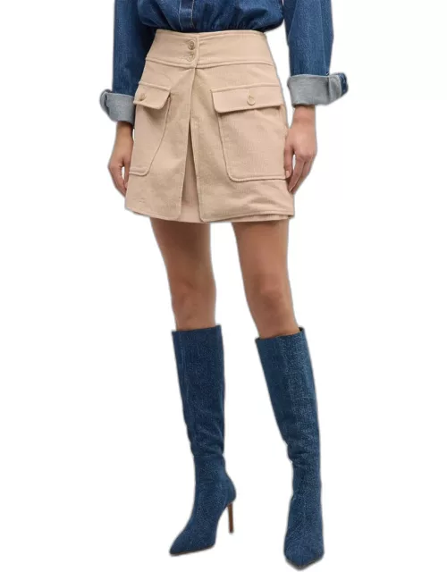 Xtra Mini Corduroy Utility Skirt