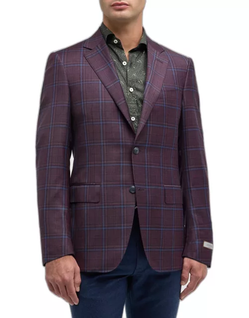 Men's Windowpane Wool Sport Coat