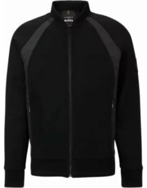 Porsche x BOSS cotton-blend sweatshirt with logo patch- Black Men's Tracksuit