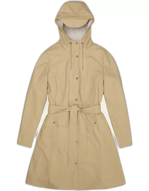 Curve Belted Trench Coat with Drawstring Hood
