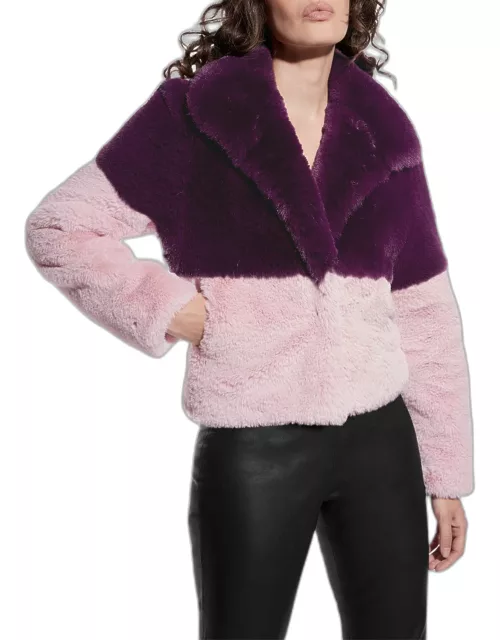 Holden Two-Tone Faux Fur Chubby Coat