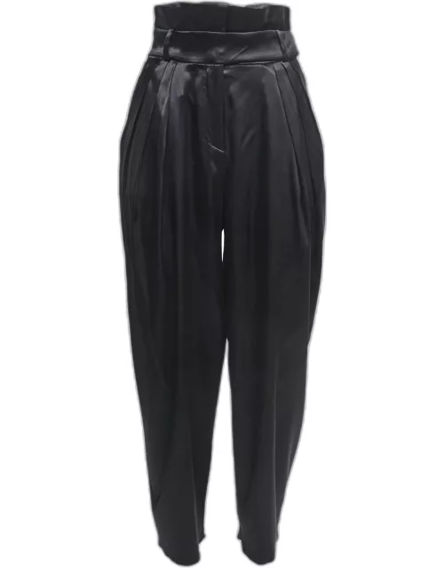 Alexandre Vauthier Black Satin Silk Trousers