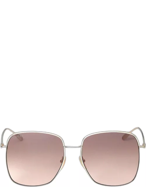 Gucci Gold / Brown GG1031S Rectangle - Square Sunglasse