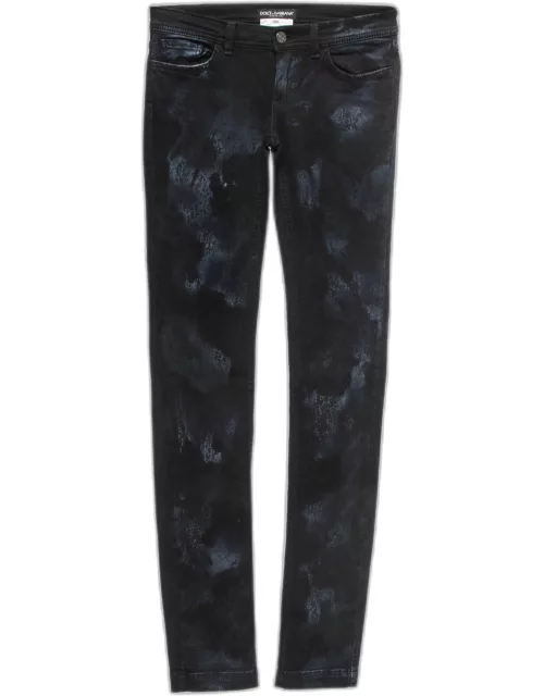 Dolce & Gabbana Navy Blue Washed Denim Jeans XS Waist 26"