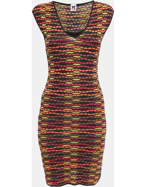 M Missoni Multicolor Patterned Knit Sleeveless Short Dress