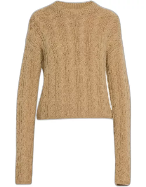 Wool-Cashmere Twisted Cable-Knit Sweater