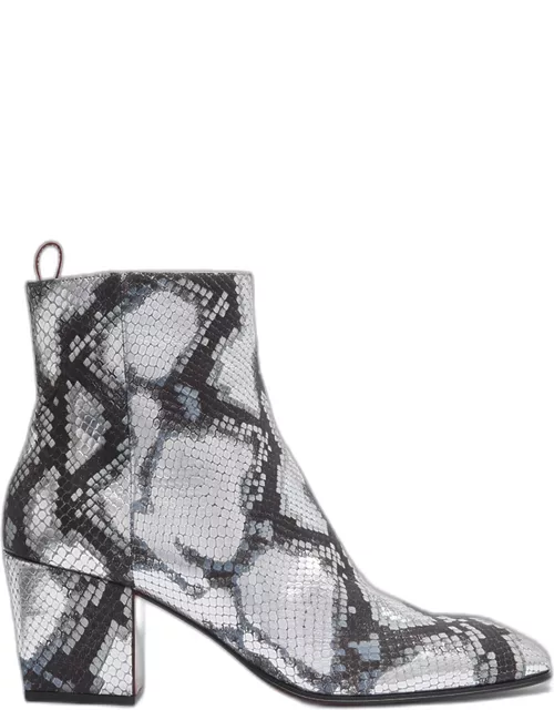 Men's Rosalio Snake-Print Calfskin Ankle Boot