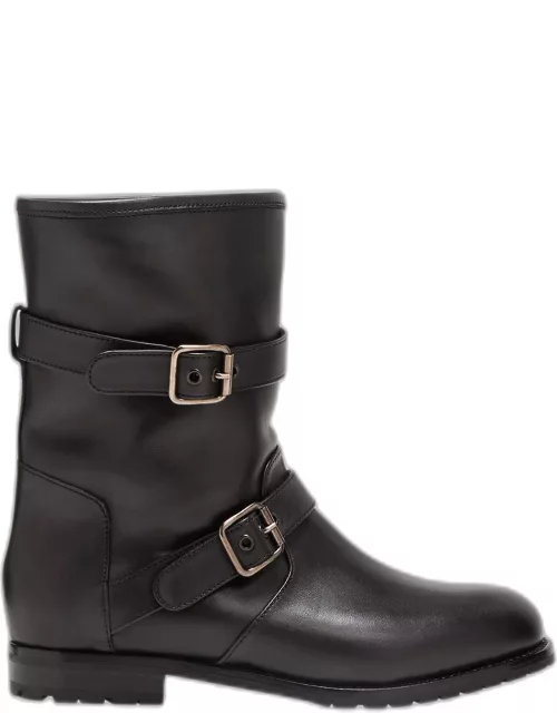 Sulaltra Leather Buckle Biker Bootie