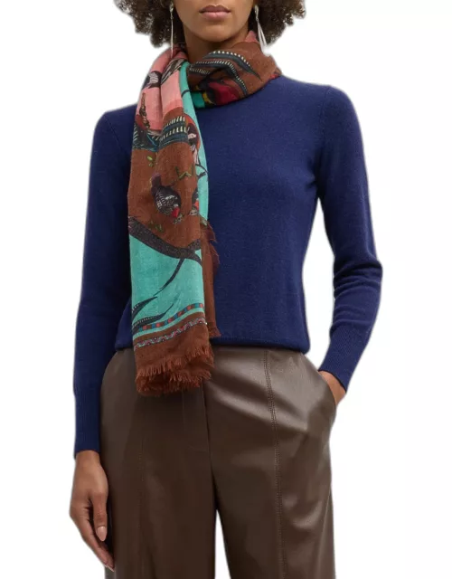 Patterned Cashmere Scarf